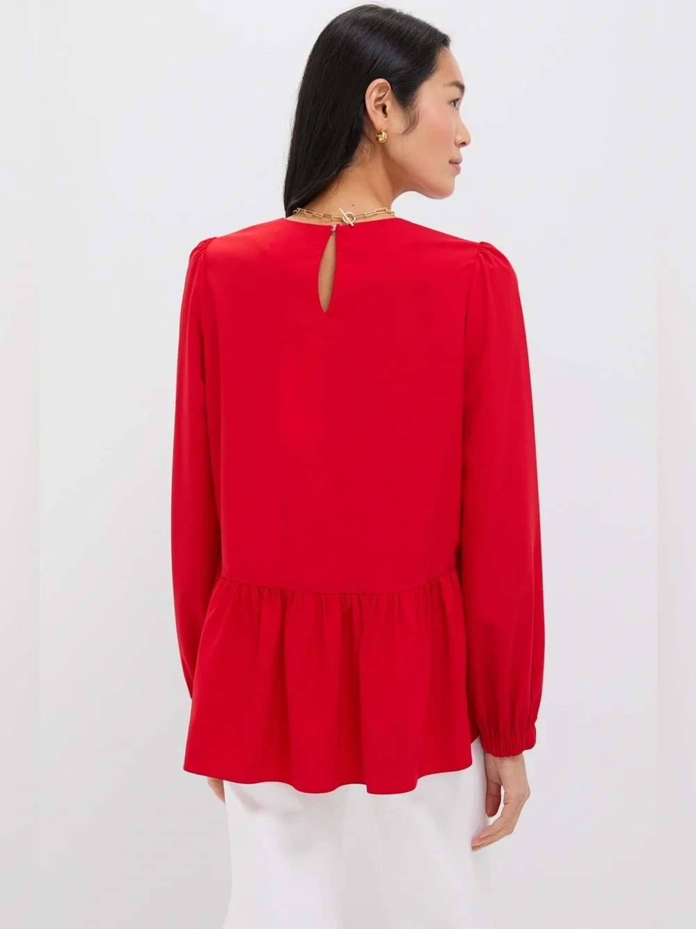 NWOT Pomander Place Carlota Peplum Blouse Top Size L